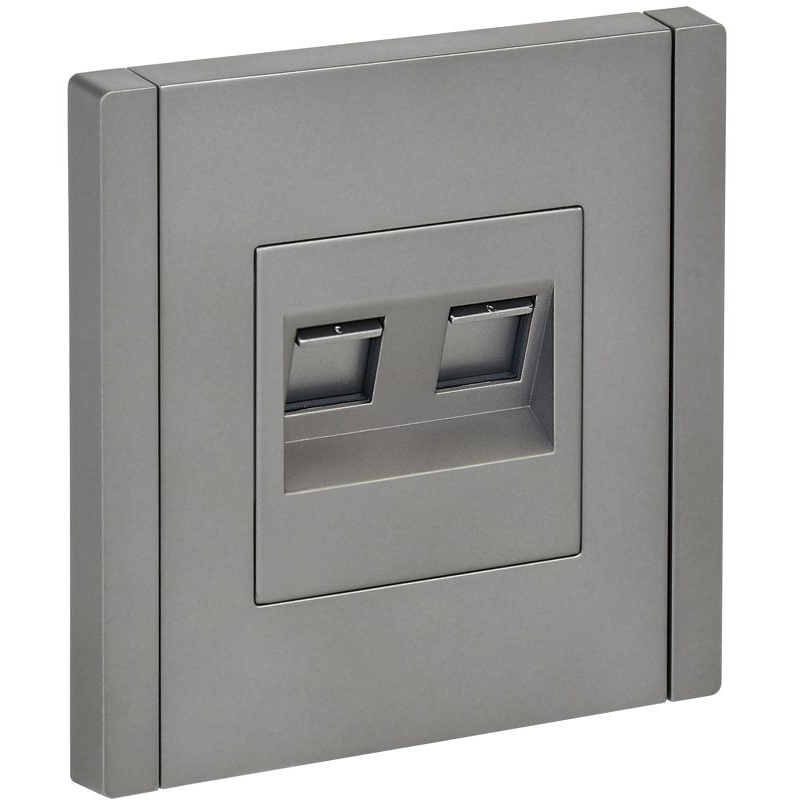 FORTE&PIANO Розетка двойная RJ11+RJ45 кат.5E FP535 сталь IEK