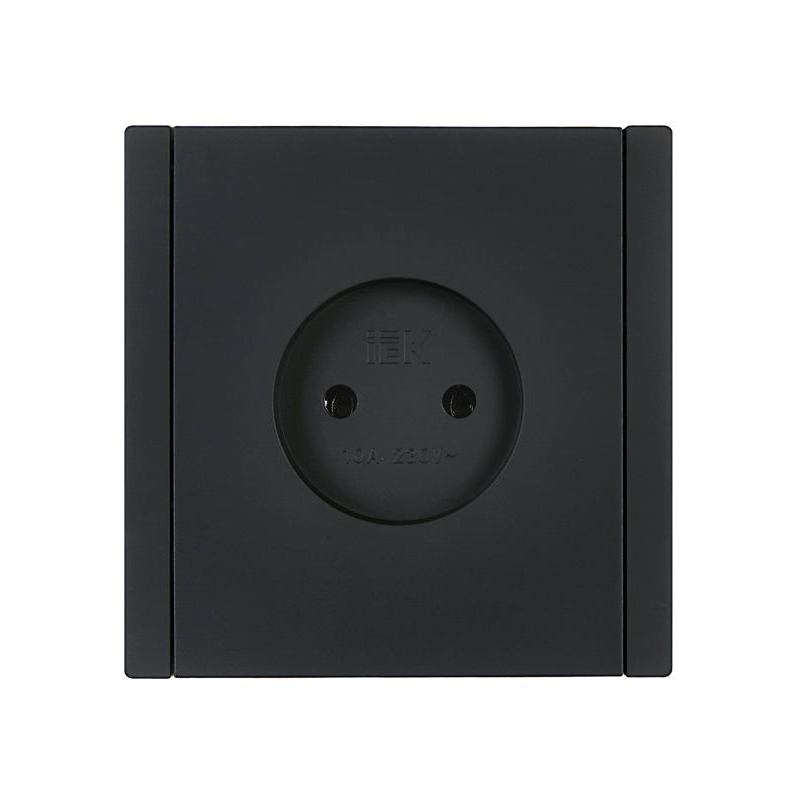 FORTE&PIANO Розетка 1-местная без заземления без защитных шторок винтовое крепление 10А FP118 черный IEK