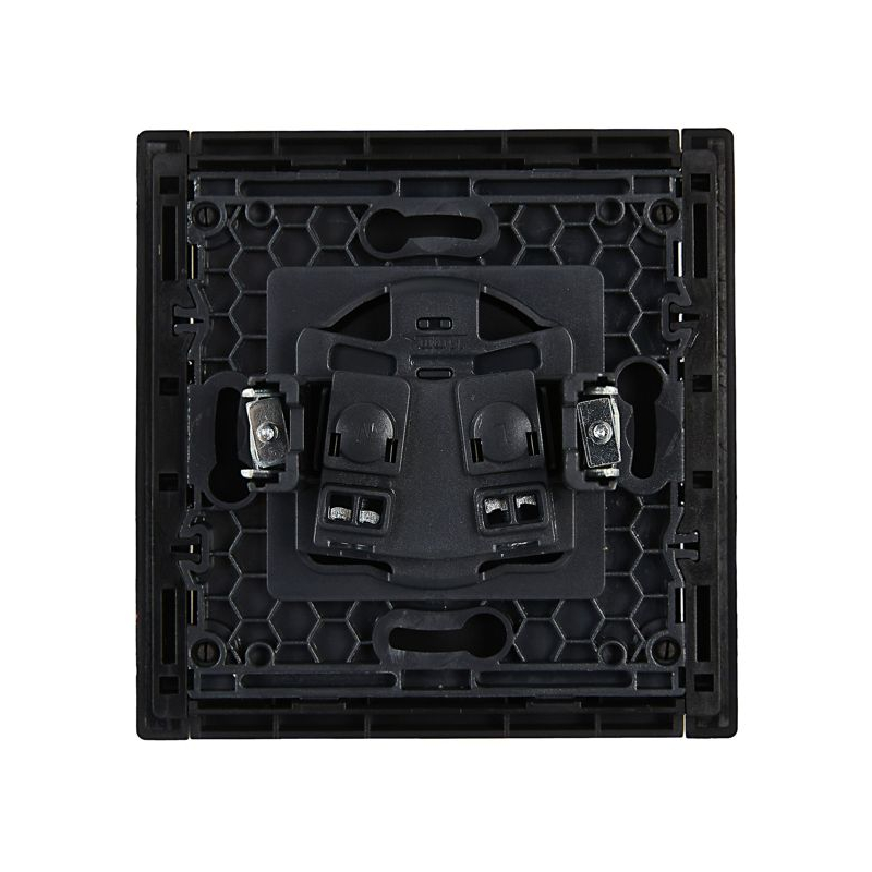 FORTE&PIANO Розетка 1-местная без заземления без защитных шторок винтовое крепление 10А FP118 черный IEK