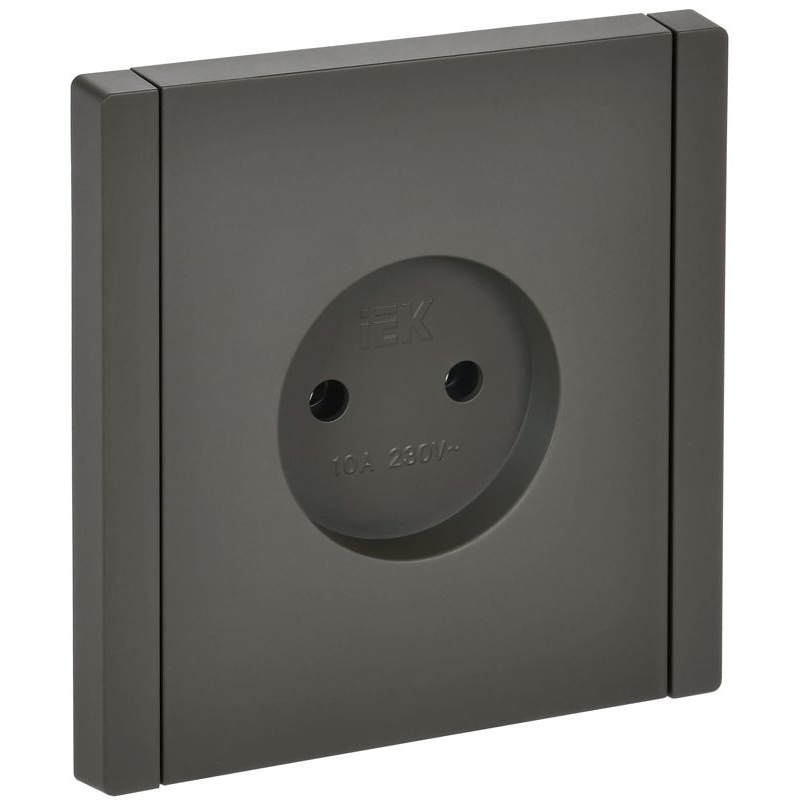 FORTE&PIANO Розетка 1-местная без заземления без защитных шторок винтовое крепление 10А FP318 серый IEK