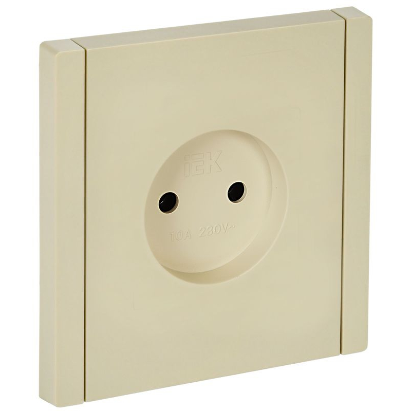 FORTE&PIANO Розетка 1-местная без заземления без защитных шторок винтовое крепление 10А FP418 ваниль IEK