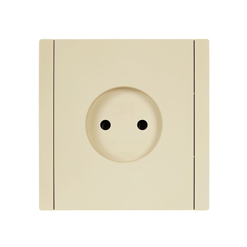 FORTE&PIANO Розетка 1-местная без заземления без защитных шторок винтовое крепление 10А FP418 ваниль IEK