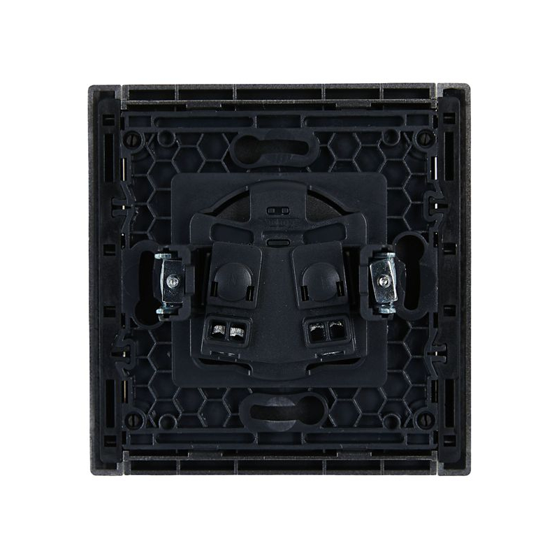 FORTE&PIANO Розетка 1-местная без заземления без защитных шторок винтовое крепление 10А FP518 сталь IEK