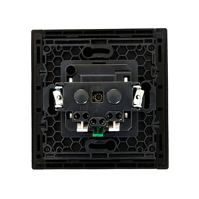 FORTE&PIANO Розетка 1-местная с заземлением без защитных шторок безвинтовое крепление 16А FP114 черный IEK