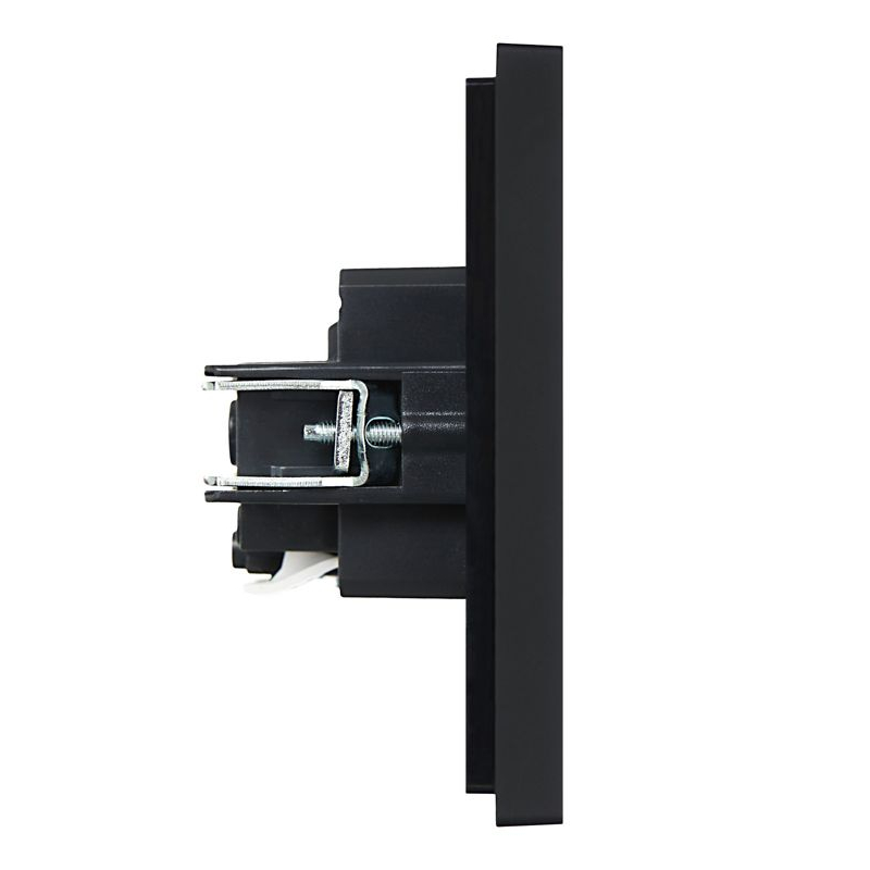 FORTE&PIANO Розетка 1-местная с заземлением без защитных шторок безвинтовое крепление 16А FP114 черный IEK