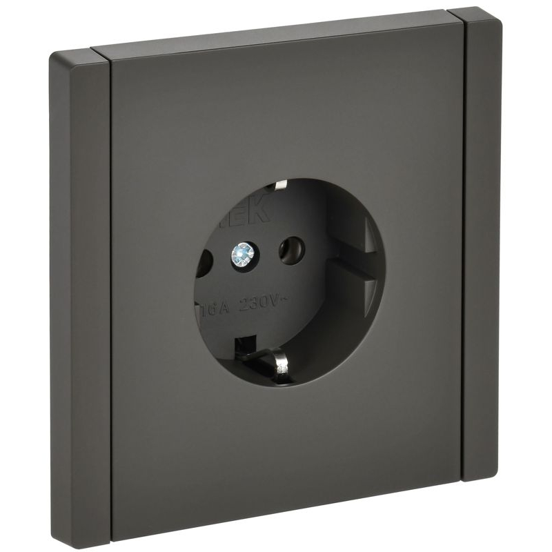 FORTE&PIANO Розетка 1-местная с заземлением без защитных шторок безвинтовое крепление 16А FP314 серый IEK