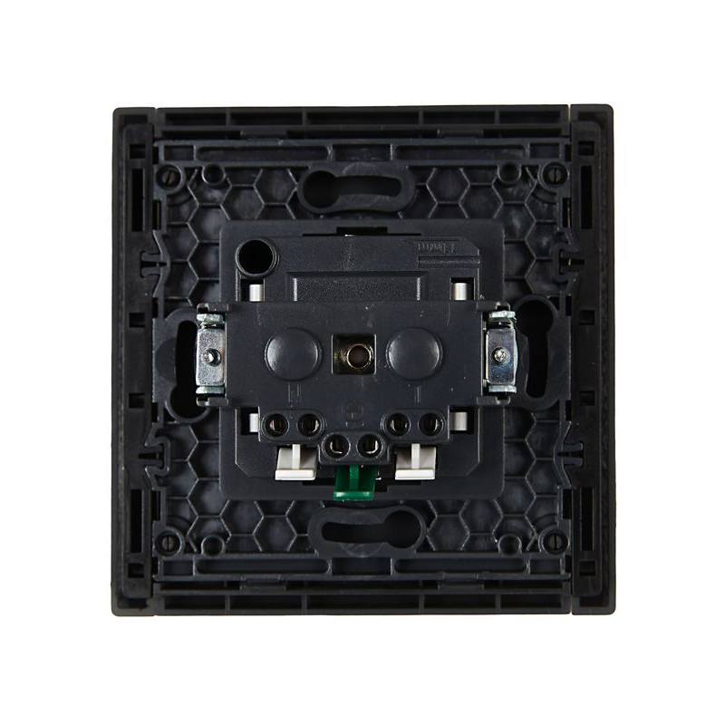 FORTE&PIANO Розетка 1-местная с заземлением без защитных шторок безвинтовое крепление 16А FP314 серый IEK