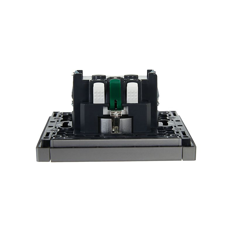 FORTE&PIANO Розетка 1-местная с заземлением без защитных шторок безвинтовое крепление 16А FP514 сталь IEK