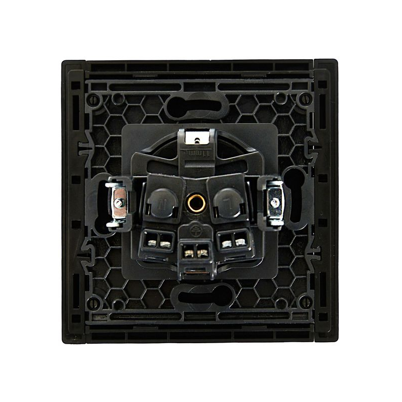 FORTE&PIANO Розетка 1-местная с заземлением без защитных шторок винтовое крепление 16А FP116 черный IEK