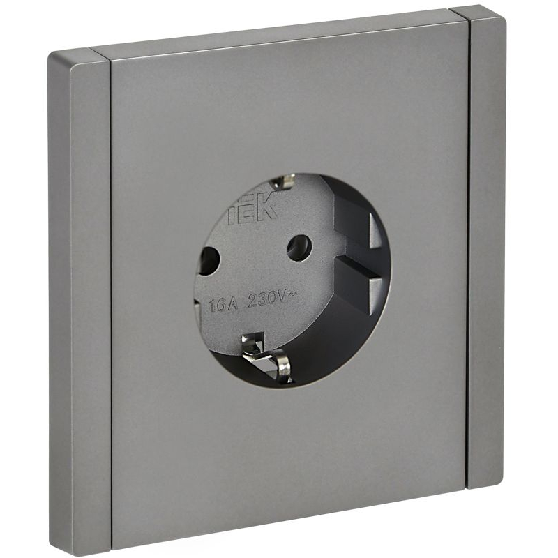 FORTE&PIANO Розетка 1-местная с заземлением без защитных шторок винтовое крепление 16А FP516 сталь IEK