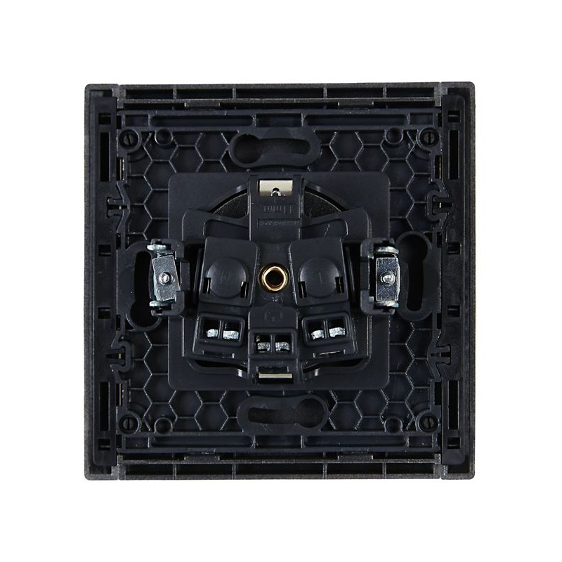 FORTE&PIANO Розетка 1-местная с заземлением без защитных шторок винтовое крепление 16А FP516 сталь IEK