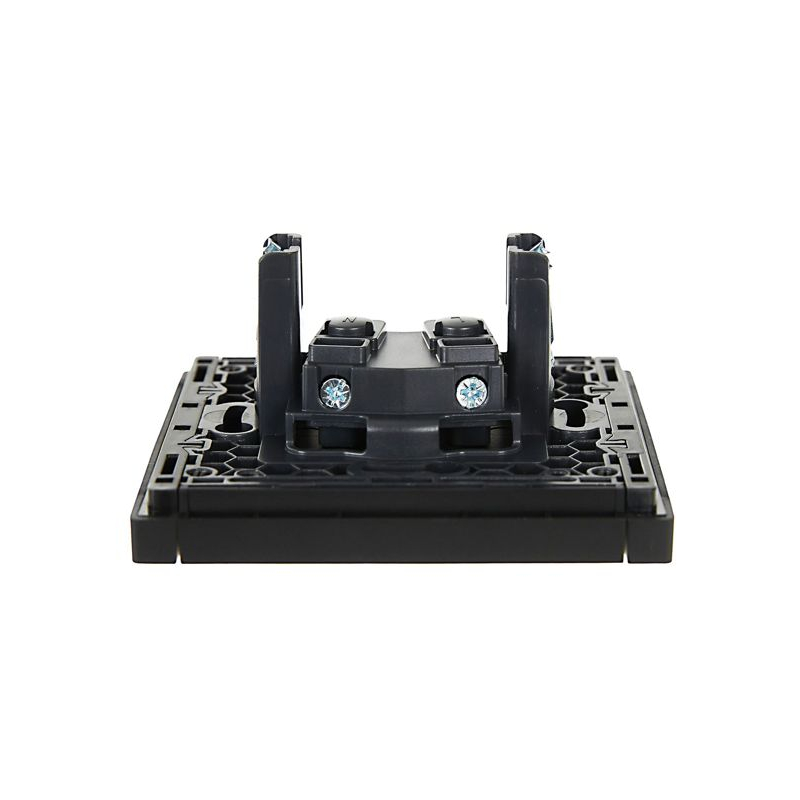 FORTE&PIANO Розетка 1-местная без заземления с защитными шторками винтовое крепление 10А FP117 черный IEK