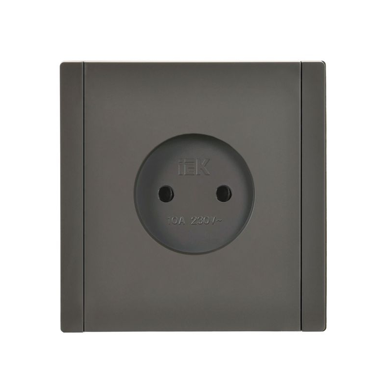 FORTE&PIANO Розетка 1-местная без заземления с защитными шторками винтовое крепление 10А FP317 серый IEK