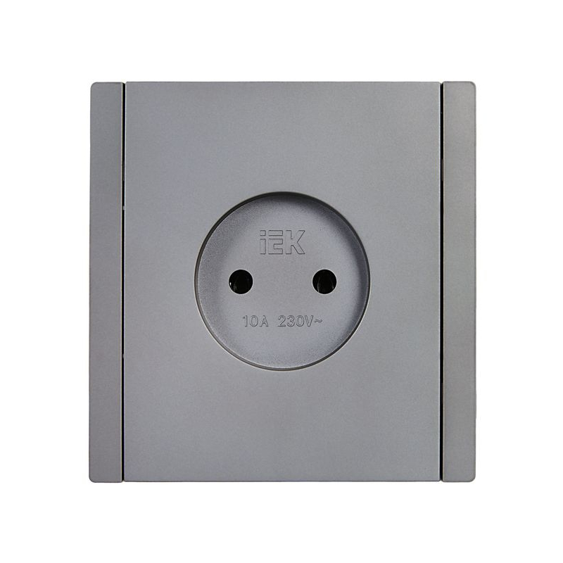 FORTE&PIANO Розетка 1-местная без заземления с защитными шторками винтовое крепление 10А FP517 сталь IEK