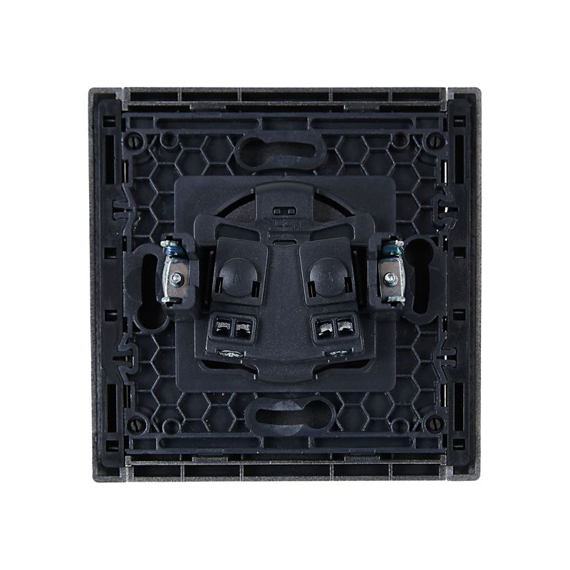 FORTE&PIANO Розетка 1-местная без заземления с защитными шторками винтовое крепление 10А FP517 сталь IEK