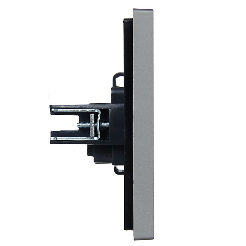 FORTE&PIANO Розетка 1-местная без заземления с защитными шторками винтовое крепление 10А FP517 сталь IEK