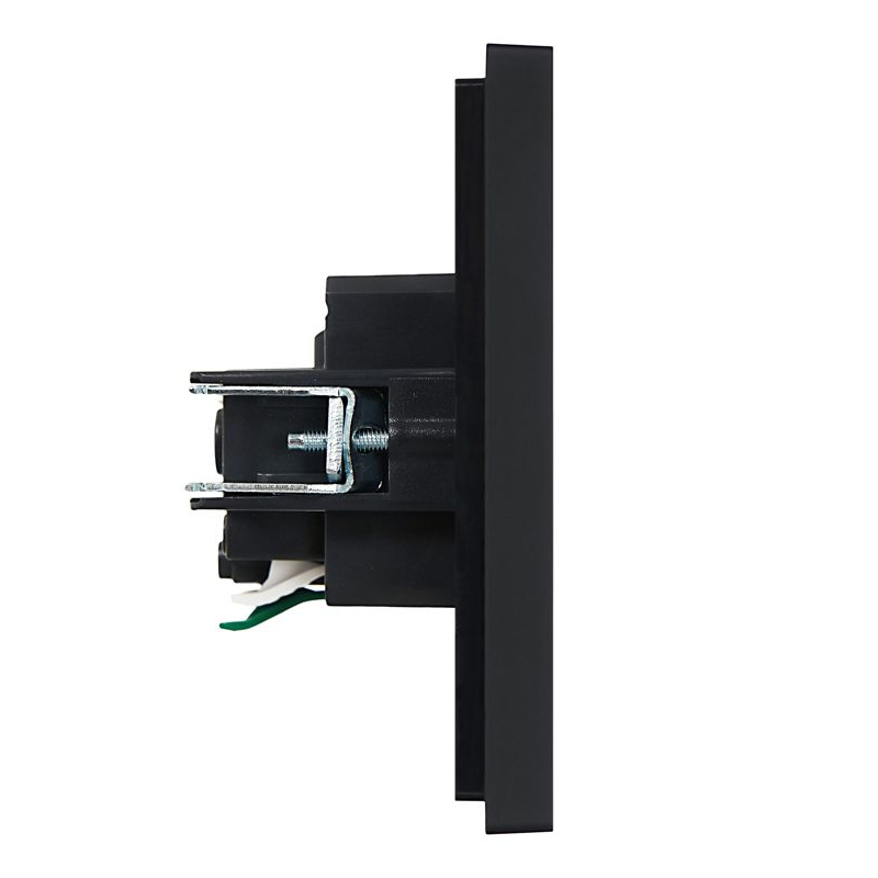 FORTE&PIANO Розетка 1-местная с заземлением с защитными шторками безвинтовое крепление 16А FP113 черный IEK