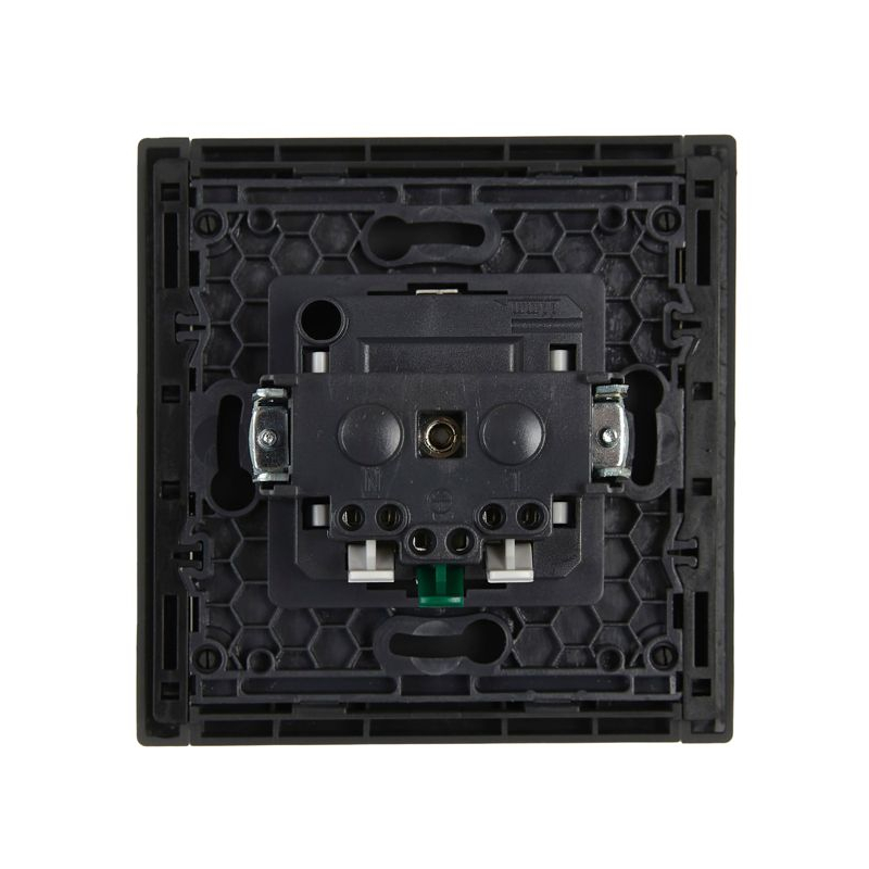 FORTE&PIANO Розетка 1-местная с заземлением с защитными шторками безвинтовое крепление 16А FP313 серый IEK