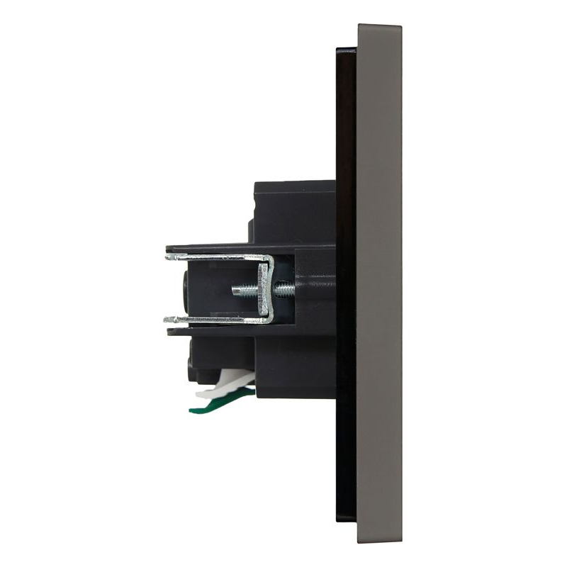 FORTE&PIANO Розетка 1-местная с заземлением с защитными шторками безвинтовое крепление 16А FP313 серый IEK