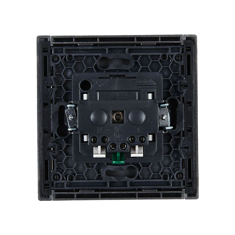 FORTE&PIANO Розетка 1-местная с заземлением с защитными шторками безвинтовое крепление 16А FP513 сталь IEK