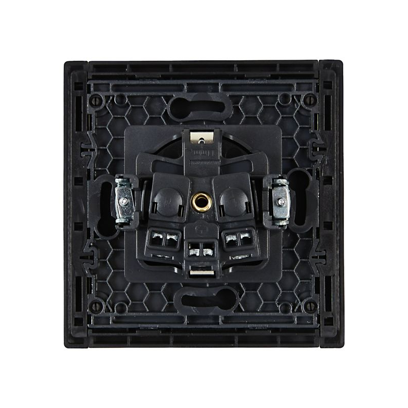 FORTE&PIANO Розетка 1-местная с заземлением с защитными шторками винтовое крепление 16А FP115 черный IEK