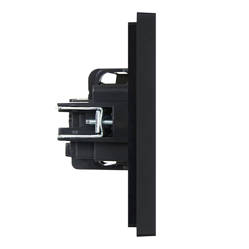 FORTE&PIANO Розетка 1-местная с заземлением с защитными шторками винтовое крепление 16А FP115 черный IEK