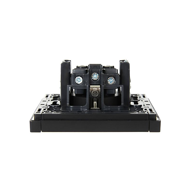 FORTE&PIANO Розетка 1-местная с заземлением с защитными шторками винтовое крепление 16А FP115 черный IEK