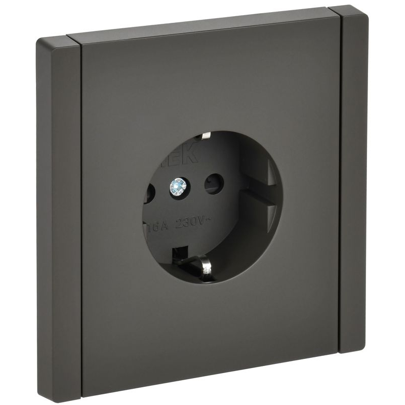 FORTE&PIANO Розетка 1-местная с заземлением с защитными шторками винтовое крепление 16А FP315 серый IEK