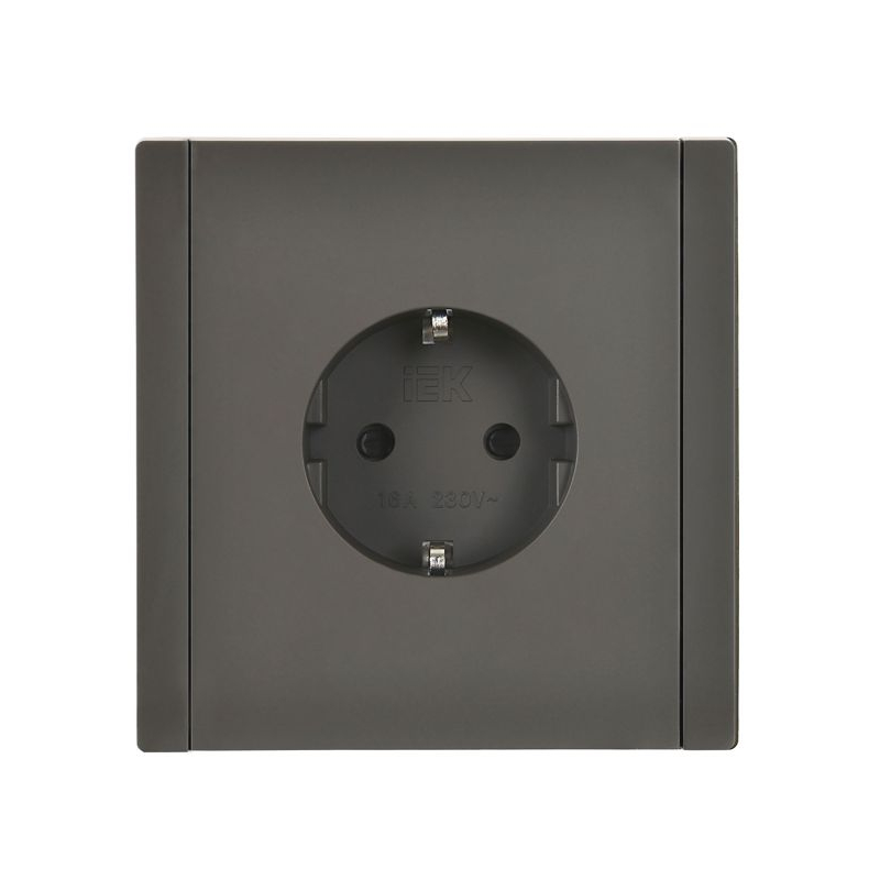 FORTE&PIANO Розетка 1-местная с заземлением с защитными шторками винтовое крепление 16А FP315 серый IEK
