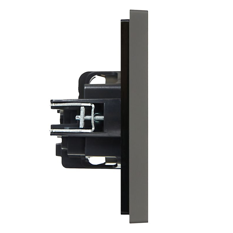 FORTE&PIANO Розетка 1-местная с заземлением с защитными шторками винтовое крепление 16А FP315 серый IEK