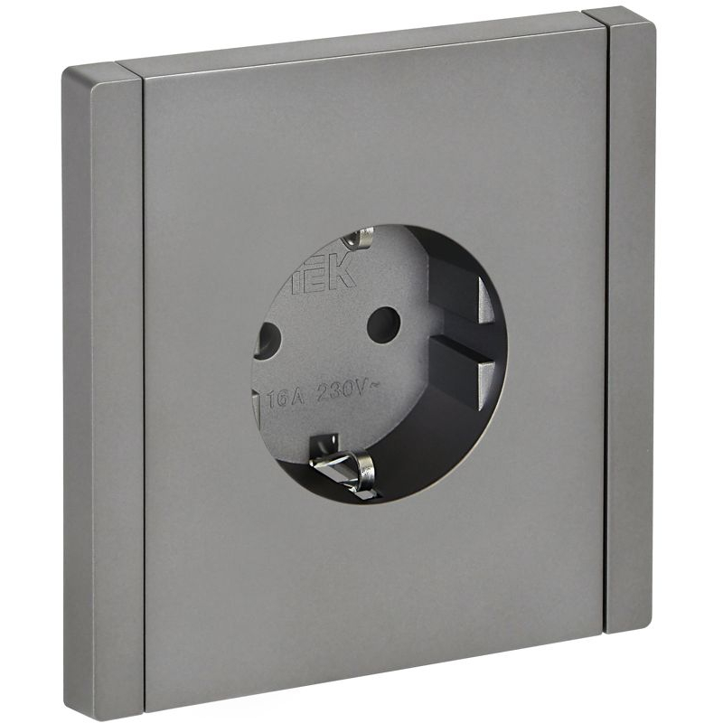 FORTE&PIANO Розетка 1-местная с заземлением с защитными шторками винтовое крепление 16А FP515 сталь IEK