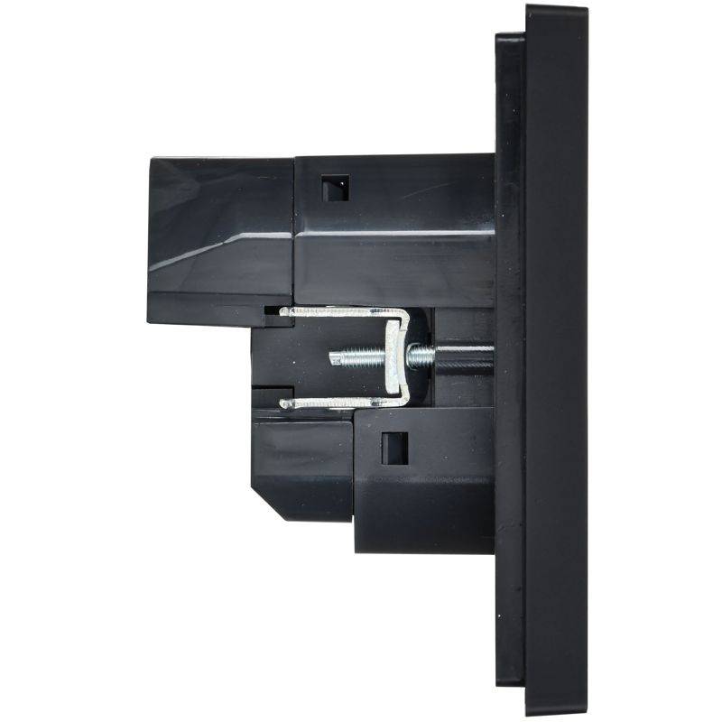 FORTE&PIANO Розетка 1-местная с заземлением с защитными шторками винтовое крепление 16А USB A+A 3,1А FP145 черный IEK