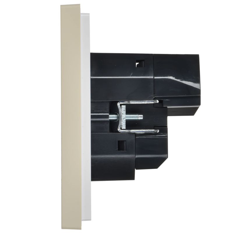 FORTE&PIANO Розетка 1-местная с заземлением с защитными шторками винтовое крепление 16А USB A+A 3,1А FP445 ваниль IEK