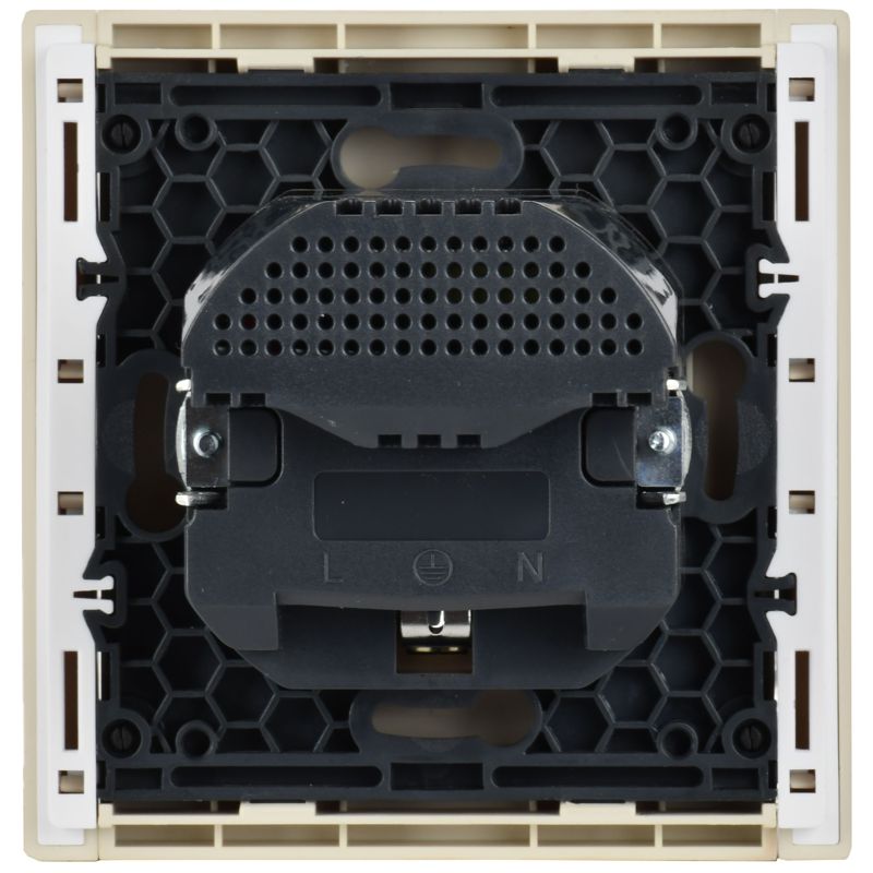 FORTE&PIANO Розетка 1-местная с заземлением с защитными шторками винтовое крепление 16А USB A+A 3,1А FP445 ваниль IEK