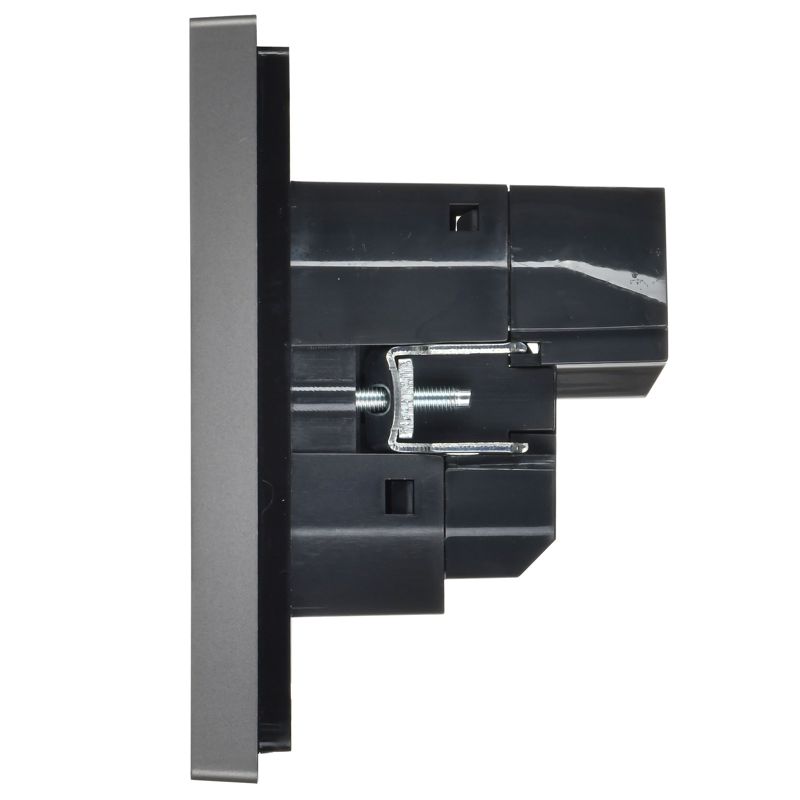 FORTE&PIANO Розетка 1-местная с заземлением с защитными шторками винтовое крепление 16А USB A+A 3,1А FP545 сталь IEK