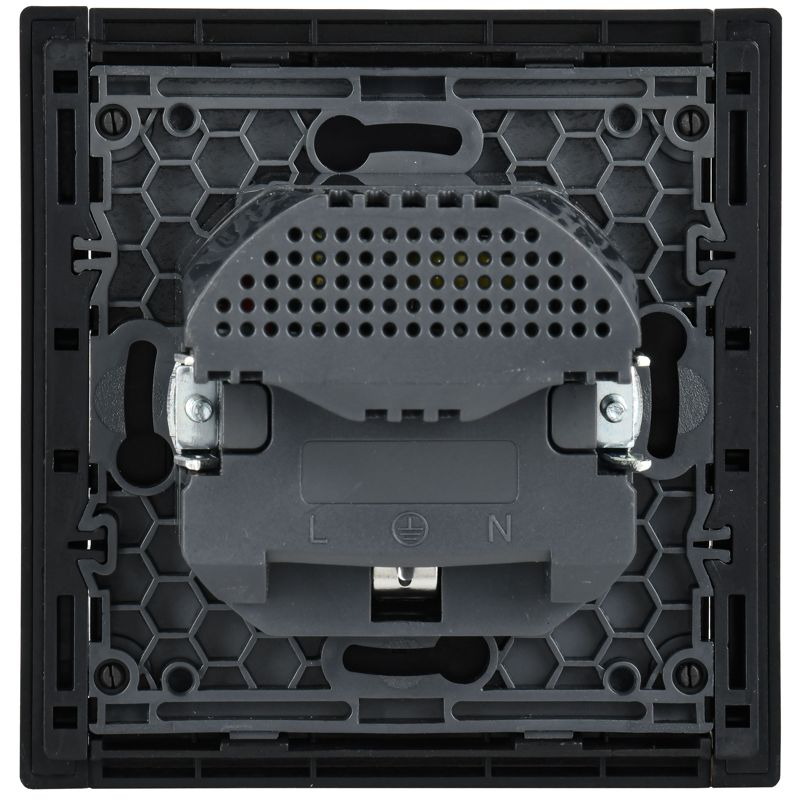 FORTE&PIANO Розетка 1-местная с заземлением с защитными шторками винтовое крепление 16А USB A+C 18Вт FP147 черный IEK