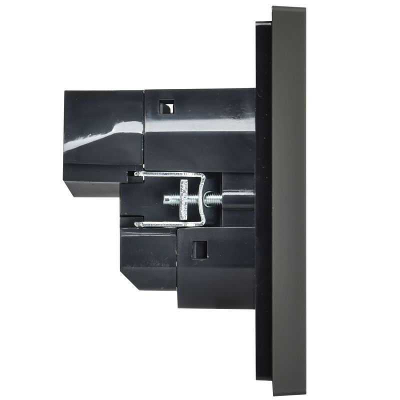 FORTE&PIANO Розетка 1-местная с заземлением с защитными шторками винтовое крепление 16А USB A+C 18Вт FP347 серый IEK