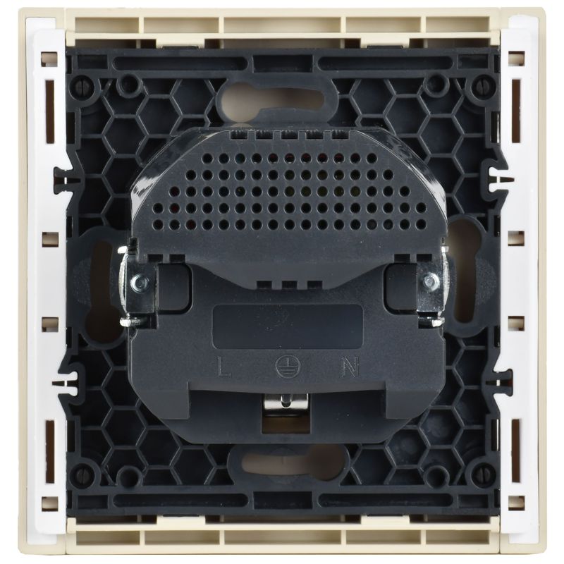 FORTE&PIANO Розетка 1-местная с заземлением с защитными шторками винтовое крепление 16А USB A+C 18Вт FP447 ваниль IEK