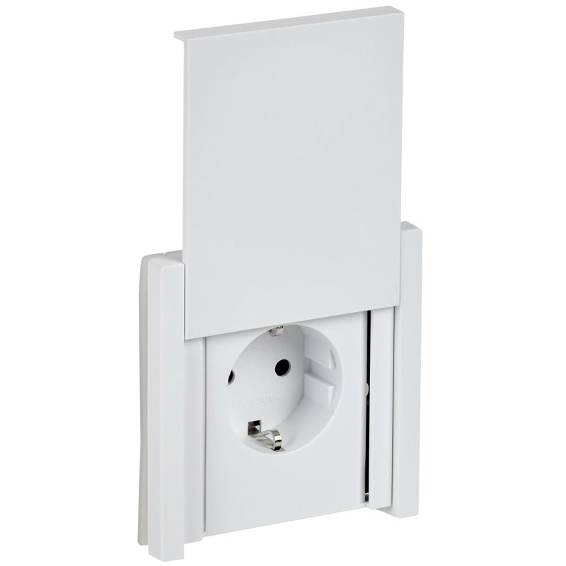 FORTE&PIANO Розетка 1-местная с заземлением с защитными шторками и крышкой безвинтовое крепление 16А IP44 FP219 белый IEK