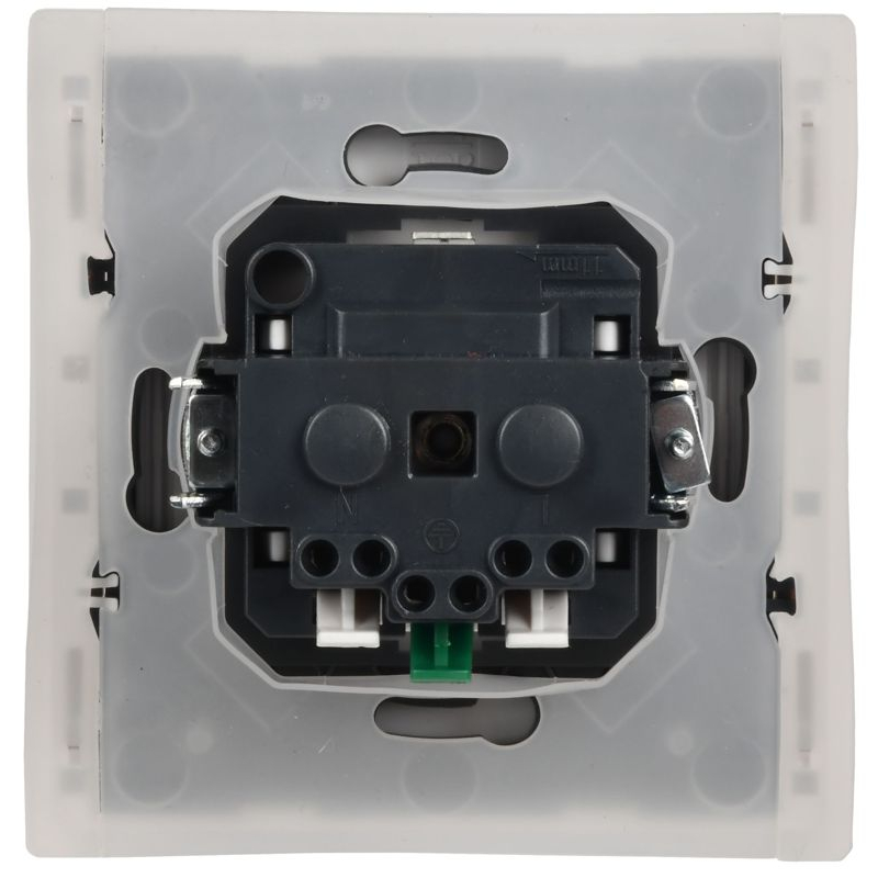 FORTE&PIANO Розетка 1-местная с заземлением с защитными шторками и крышкой безвинтовое крепление 16А IP44 FP219 белый IEK