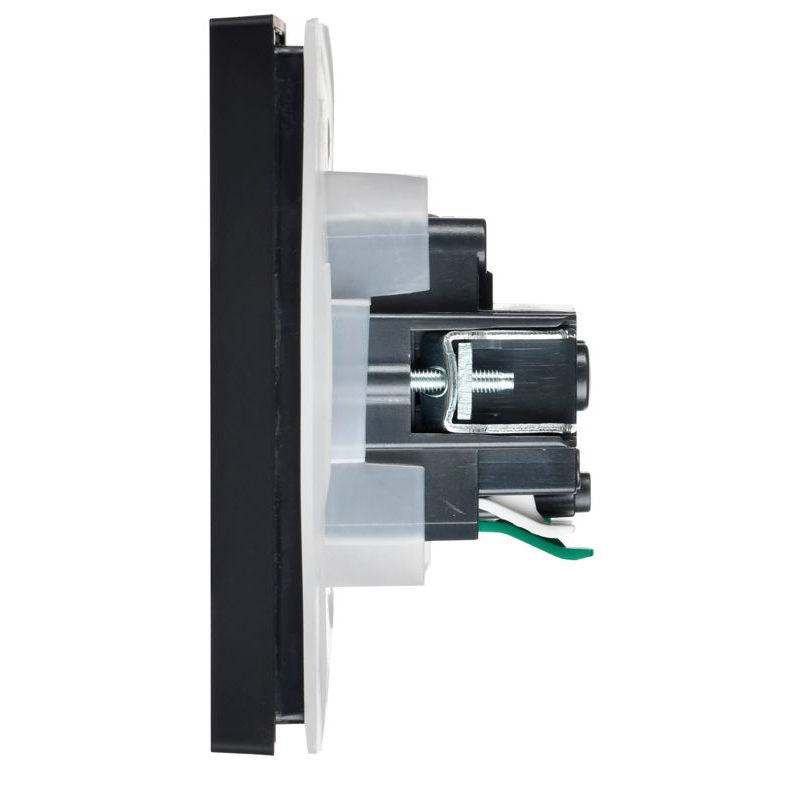 FORTE&PIANO Розетка 1-местная с заземлением с защитными шторками и крышкой безвинтовое крепление 16А IP44 FP119 черный IEK