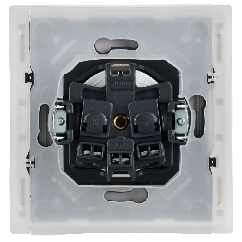 FORTE&PIANO Розетка 1-местная с заземлением с защитными шторками и крышкой винтовое крепление 16А IP44 FP221 белый IEK