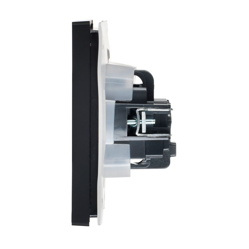 FORTE&PIANO Розетка 1-местная с заземлением с защитными шторками и крышкой винтовое крепление 16А IP44 FP121 черный IEK