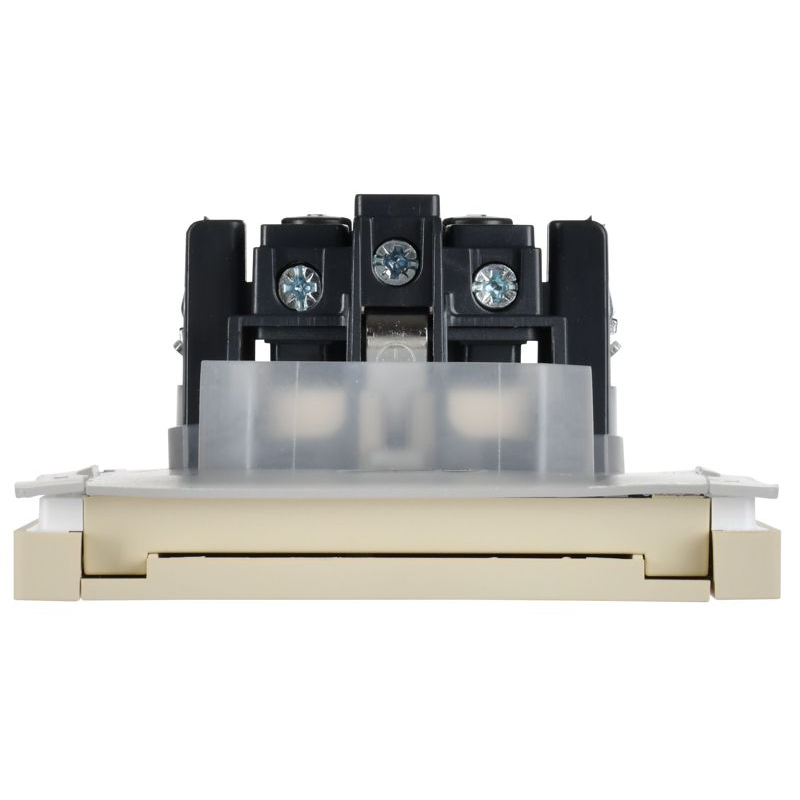 FORTE&PIANO Розетка 1-местная с заземлением с защитными шторками и крышкой винтовое крепление 16А IP44 FP421 ваниль IEK