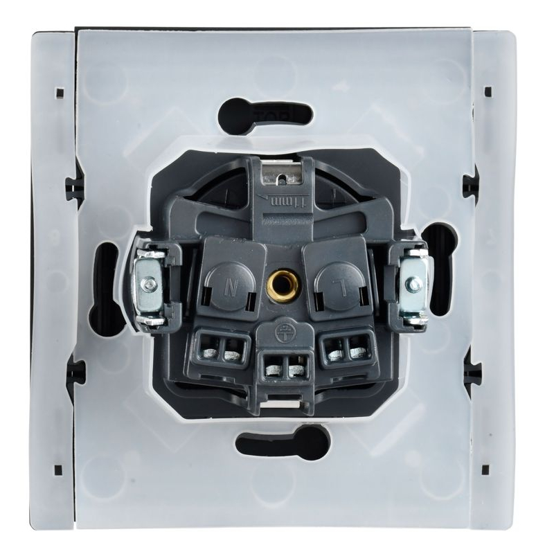 FORTE&PIANO Розетка 1-местная с заземлением с защитными шторками и крышкой винтовое крепление 16А IP44 FP521 сталь IEK