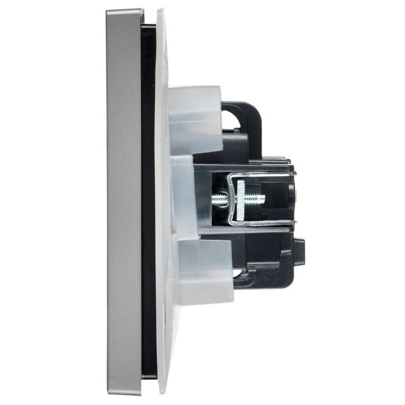 FORTE&PIANO Розетка 1-местная с заземлением с защитными шторками и крышкой винтовое крепление 16А IP44 FP521 сталь IEK