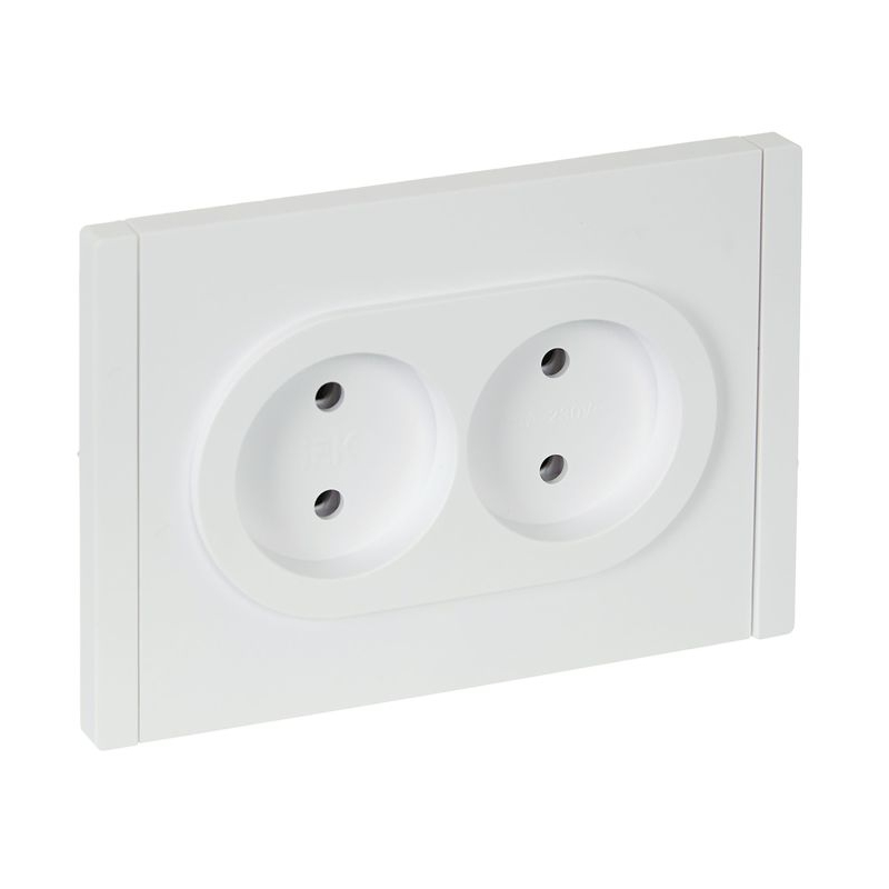 FORTE&PIANO Розетка 2-местная без заземления без защитных шторок безвинтовое крепление 10А FP226 белый IEK