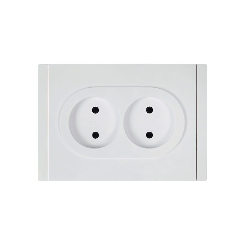 FORTE&PIANO Розетка 2-местная без заземления без защитных шторок безвинтовое крепление 10А FP226 белый IEK