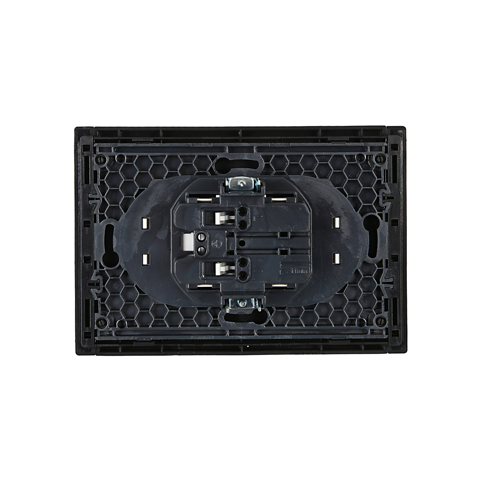 FORTE&PIANO Розетка 2-местная без заземления без защитных шторок безвинтовое крепление 10А FP126 черный IEK