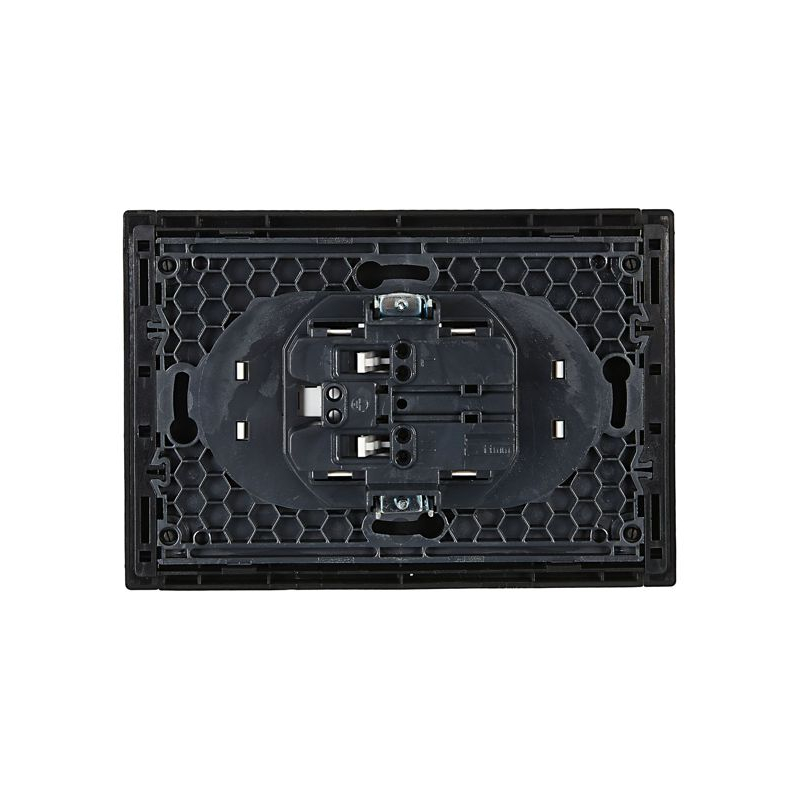 FORTE&PIANO Розетка 2-местная без заземления без защитных шторок безвинтовое крепление 10А FP126 черный IEK